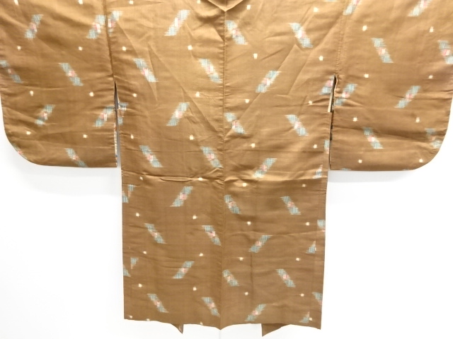 アンティーク　抽象模様織出し銘仙長羽織